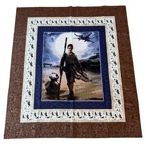 Handmade Quilt 56x64 STAR WARS Rey "The Force Awakens" Embroidered Signed